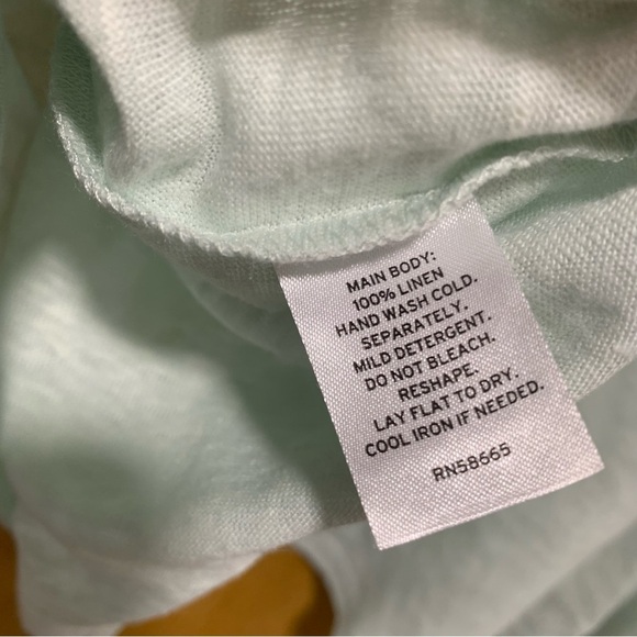 Nordstrom 100% Linen Green Short Sleeve T-Shirt with Pocket - Size 2X - Picture 4 of 5